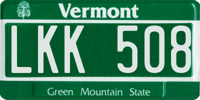 VT license plate LKK508