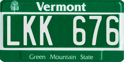 VT license plate LKK676