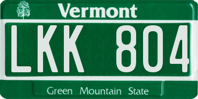 VT license plate LKK804