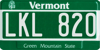 VT license plate LKL820