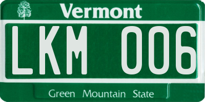 VT license plate LKM006