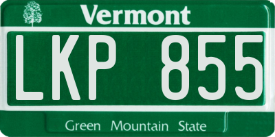 VT license plate LKP855