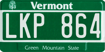 VT license plate LKP864