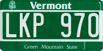 VT license plate LKP970