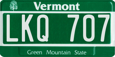 VT license plate LKQ707