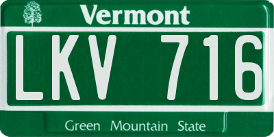 VT license plate LKV716
