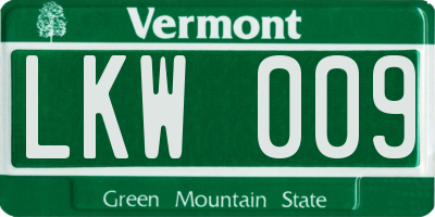 VT license plate LKW009
