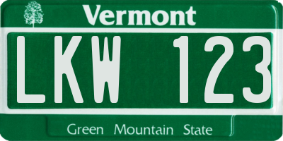 VT license plate LKW123