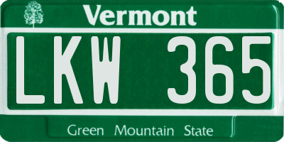VT license plate LKW365