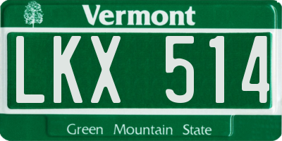 VT license plate LKX514