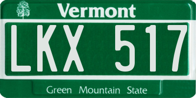 VT license plate LKX517