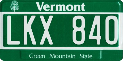 VT license plate LKX840