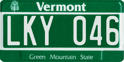 VT license plate LKY046