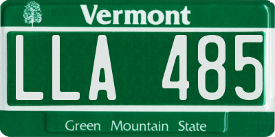 VT license plate LLA485