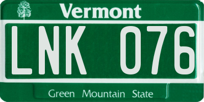 VT license plate LNK076