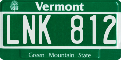 VT license plate LNK812