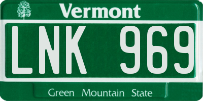 VT license plate LNK969