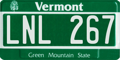 VT license plate LNL267