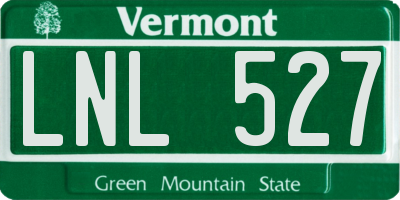 VT license plate LNL527