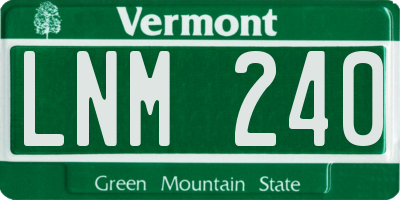 VT license plate LNM240