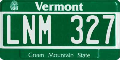 VT license plate LNM327
