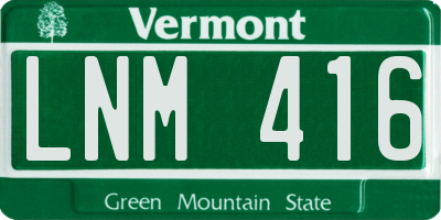 VT license plate LNM416