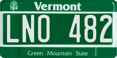 VT license plate LNO482