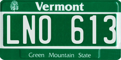 VT license plate LNO613