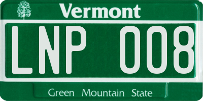 VT license plate LNP008