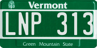 VT license plate LNP313