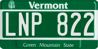 VT license plate LNP822