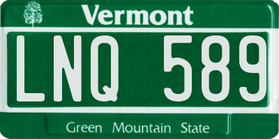 VT license plate LNQ589