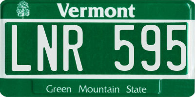 VT license plate LNR595