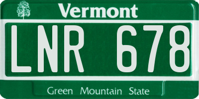 VT license plate LNR678