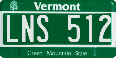 VT license plate LNS512