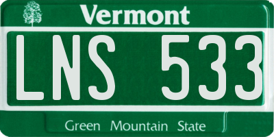 VT license plate LNS533