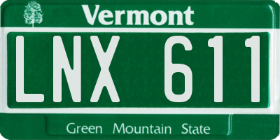 VT license plate LNX611