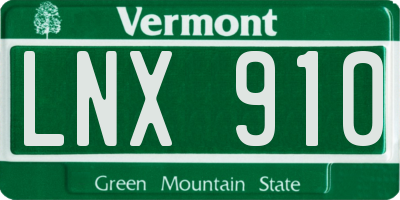 VT license plate LNX910