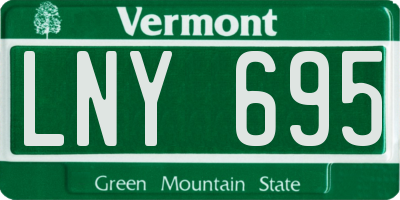 VT license plate LNY695