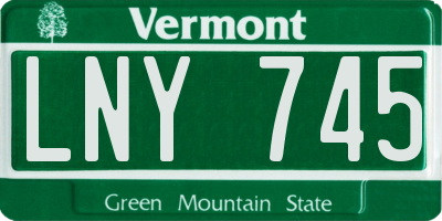 VT license plate LNY745