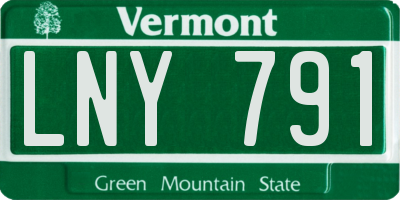 VT license plate LNY791