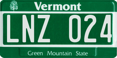 VT license plate LNZ024