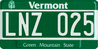 VT license plate LNZ025