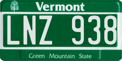 VT license plate LNZ938