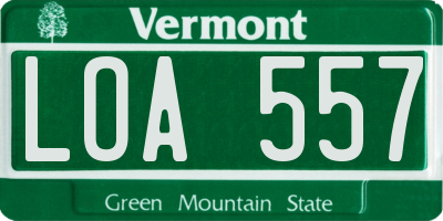 VT license plate LOA557