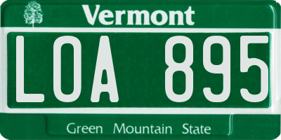 VT license plate LOA895