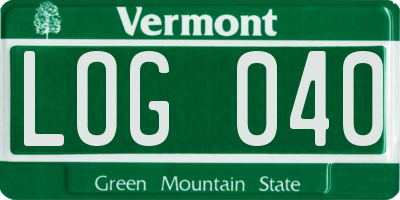 VT license plate LOG040