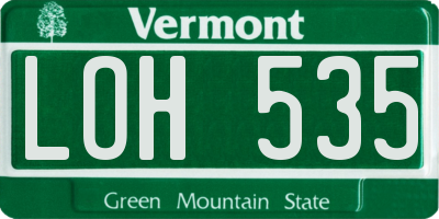 VT license plate LOH535
