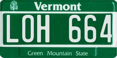 VT license plate LOH664