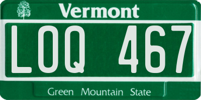 VT license plate LOQ467